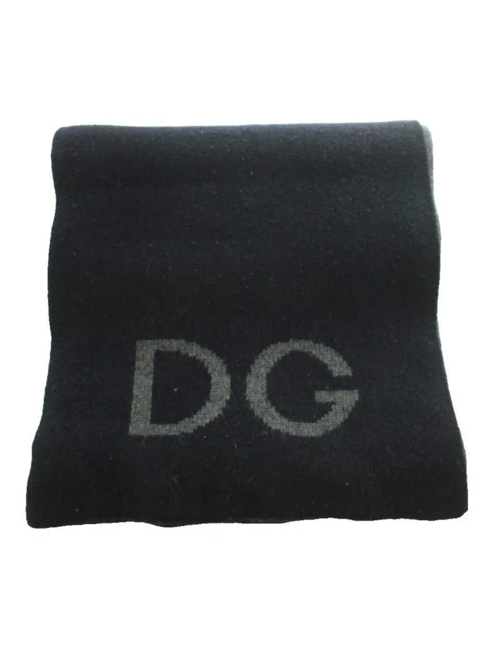 Dolce & Gabbana Scarf Shawl Logo Bicolor DG Black Gray SS